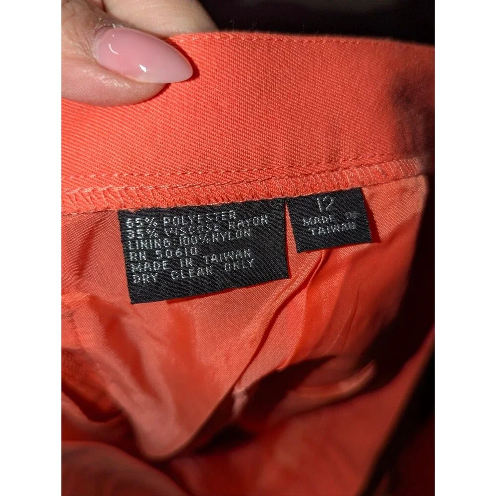 Vintage 90s Coral Peplum Blazer‎ & Skirt Suit Old Money Size 12 Academia